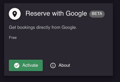 Reserve with Google in resOS app